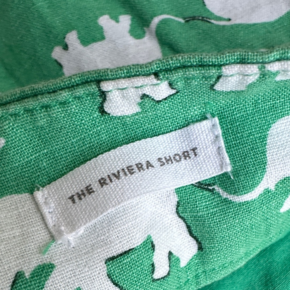 LOFT Green and White Elephant Patterned Shorts - Picture 3 of 8